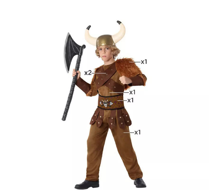 Translation missing: fr.Disfraz de Vikingo Marrón para niño