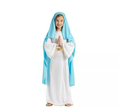 Déguisement de Vierge Marie avec voile pour fille
