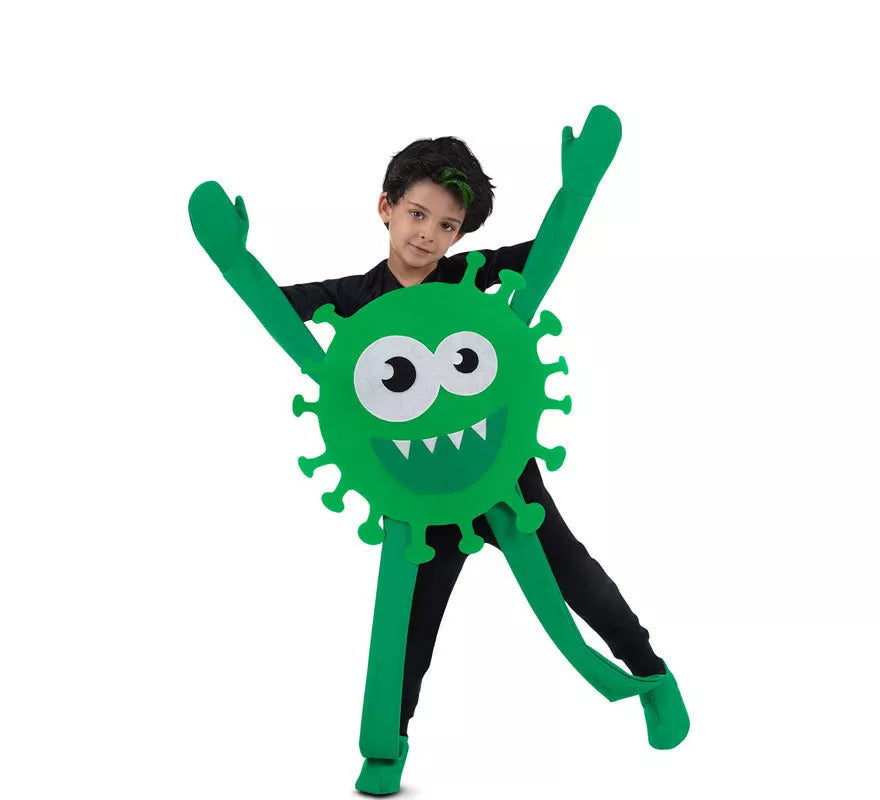 Translation missing: fr.Disfraz de Virus Verde Sonriente para niños