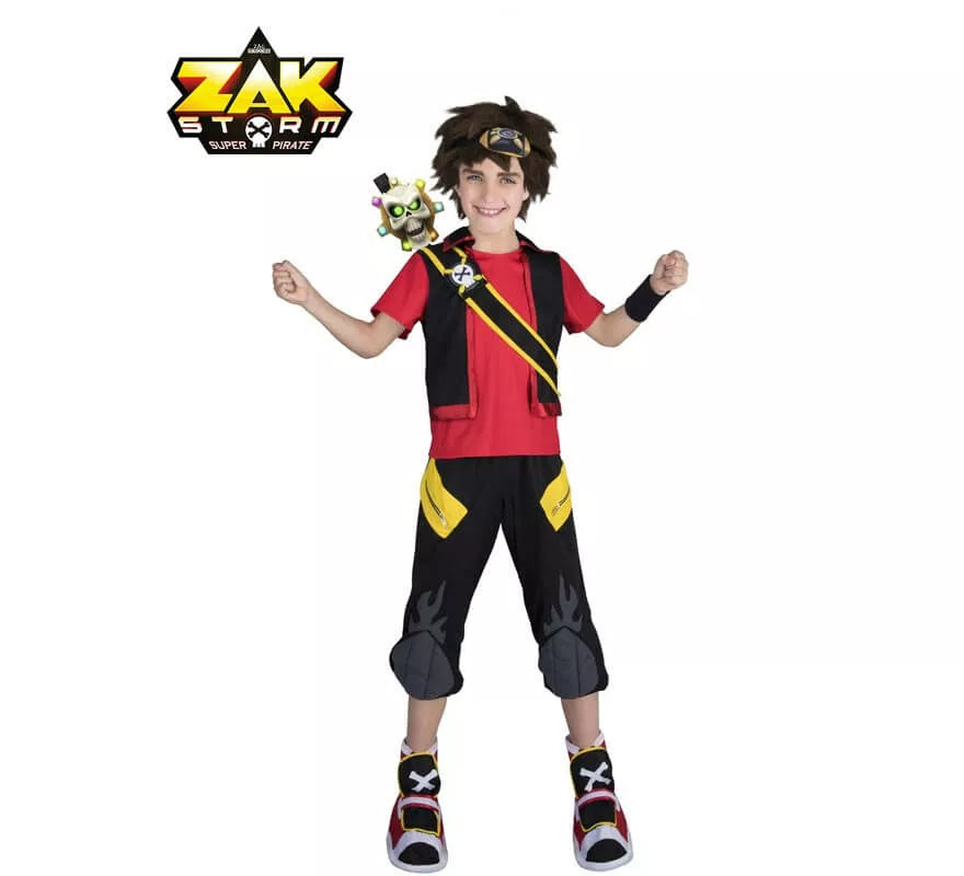 Translation missing: fr.Disfraz de Zak Storm con peluca y espada para niño