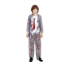 Déguisement zombie écolier gris garçon