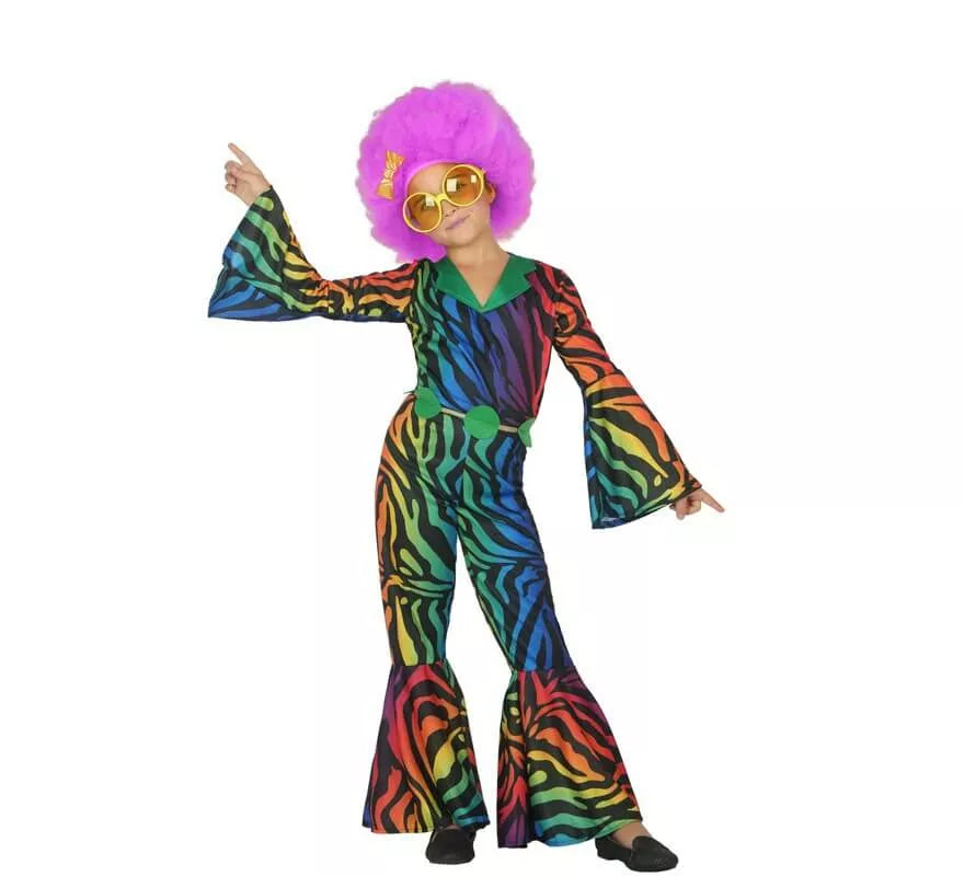 Translation missing: fr.Disfraz Disco con estampado multicolor para niña
