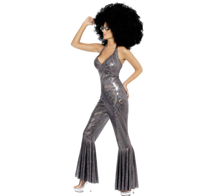 Translation missing: fr.Disfraz Disco de Diva de los 70 Plateado para Mujer