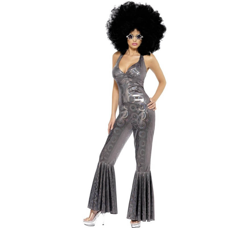 Translation missing: fr.Disfraz Disco de Diva de los 70 Plateado para Mujer