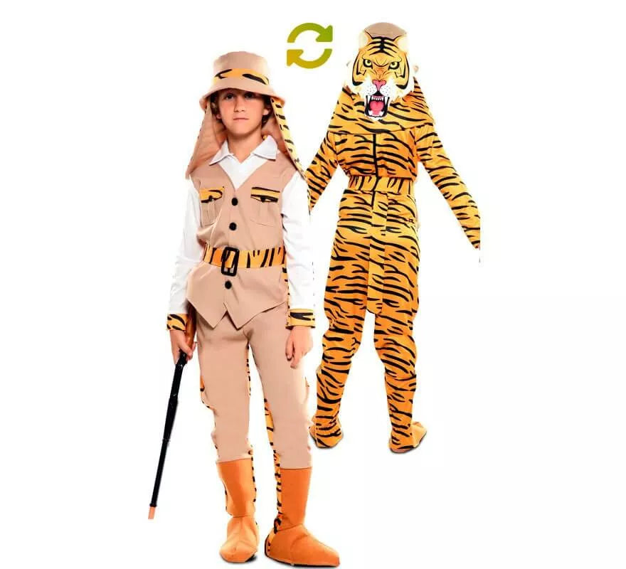 Translation missing: fr.Disfraz Doble de Cazador y Tigre para niños
