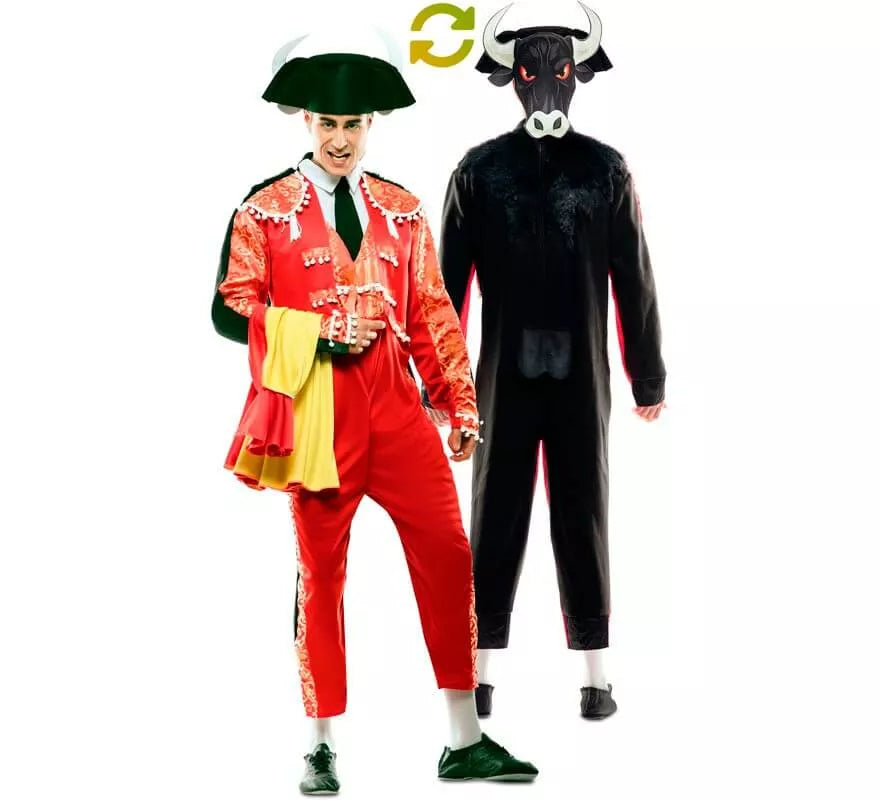 Translation missing: fr.Disfraz Doble de Torero y Toro para hombre