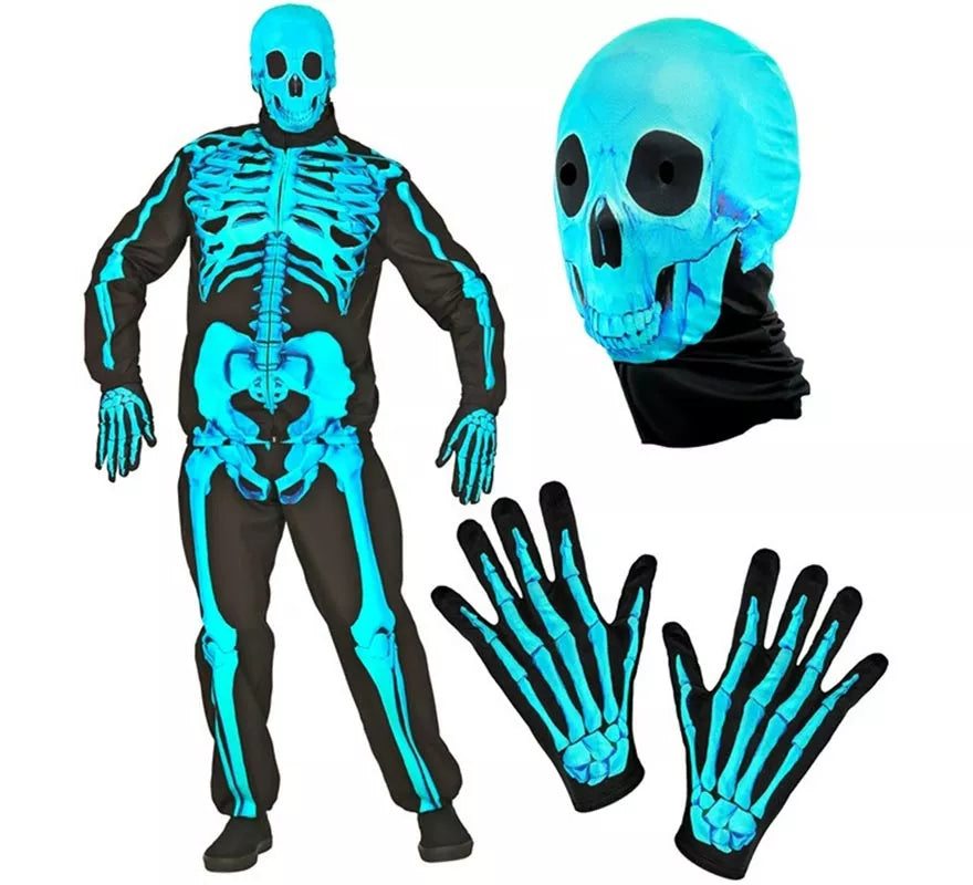 Translation missing: fr.Disfraz Express de Esqueleto Fluorescente para hombre