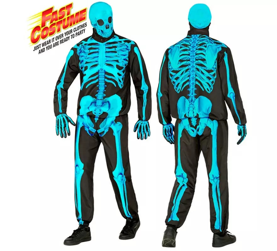 Disfraz Express de Esqueleto Fluorescente para hombre