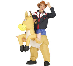 Déguisement gonflable de Cowboy au muscle de chéval pourq adulte
