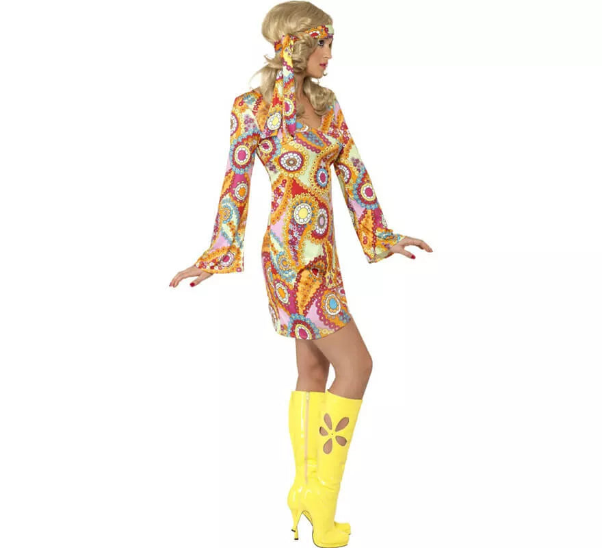 Translation missing: fr.Disfraz Hippy Multicolor para Mujer
