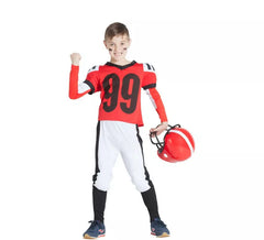 Déguisement de Joueur de Rugby Rouge et Blanc pour enfant