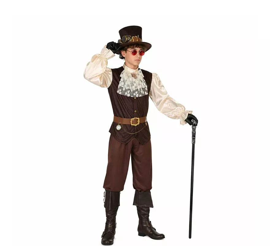 Translation missing: es.Disfraz Marrón Steampunk para hombre