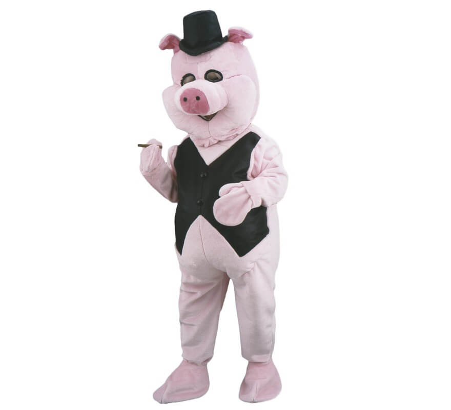 Translation missing: fr.Disfraz Mascota Cerdito elegante para adultos