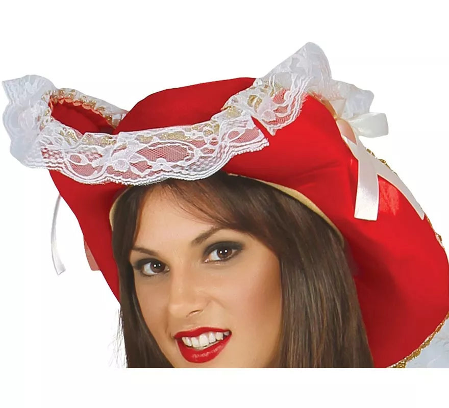Translation missing: fr.Disfraz Mosquetera Roja con Flor de Lis para Mujer