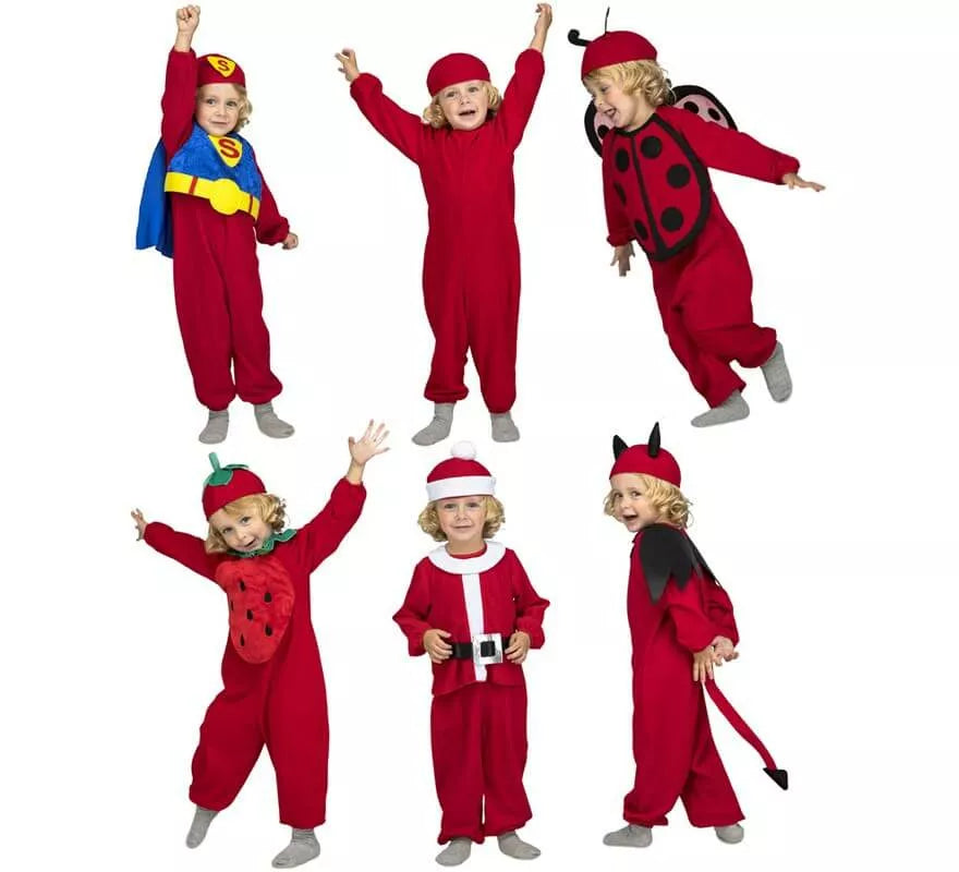 Translation missing: fr.Disfraz Múltiple Rojo 6 en 1 para niños y bebé