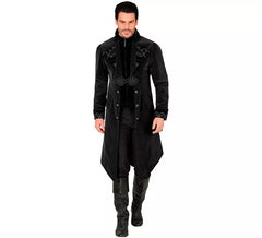 Costume ou manteau gothique en velours noir pour homme