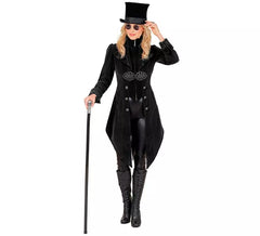 Costume ou manteau gothique en velours noir pour femme