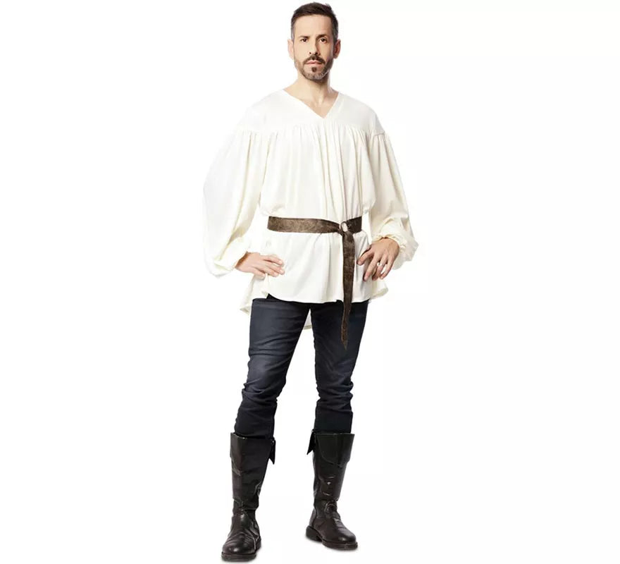Translation missing: fr.Disfraz o Camisa Medieval con cinturón para hombre