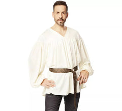 Costume médiéval ou chemise avec ceinture pour homme