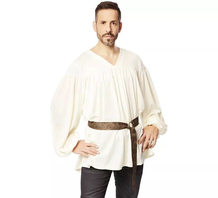 Translation missing: fr.Disfraz o Camisa Medieval con cinturón para hombre