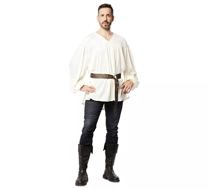 Translation missing: fr.Disfraz o Camisa Medieval con cinturón para hombre