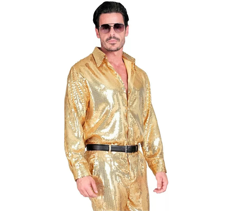 Translation missing: fr.Disfraz o Camisa Moda dorado con lentejuelas para hombre