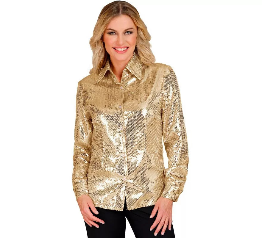 Translation missing: fr.Disfraz o Camisa Moda dorado con lentejuelas para mujer