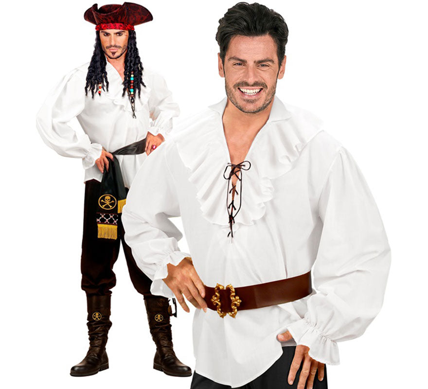 Translation missing: fr.Disfraz o Camisa Pirata blanca para hombre