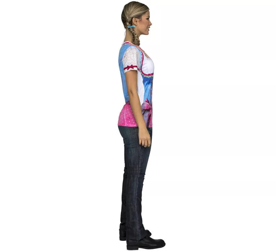 Translation missing: fr.Camiseta disfraz de Tirolesa azul y rosa para mujer