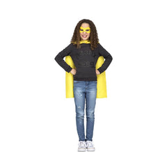 Costume de super héros ou d'héroïne jaune ou cape et masque pour enfants