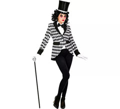 Élégant costume ou veste d'arlequin à carreaux pour femme