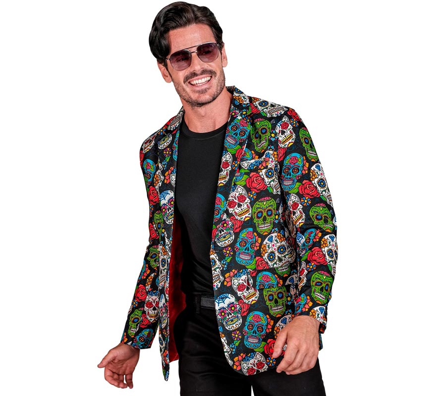 Translation missing: fr.Chaqueta de Día de los Muertos multicolor para hombre