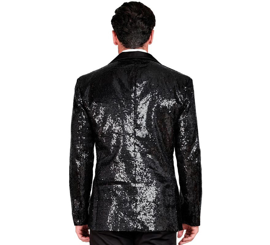 Translation missing: fr.Chaqueta de Fiesta negro con lentejuelas para hombre