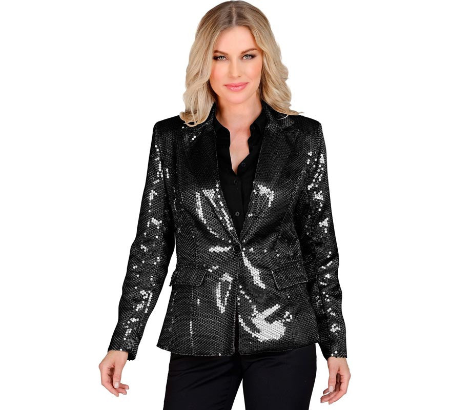 Translation missing: fr.Chaqueta de Fiesta negro con lentejuelas para mujer