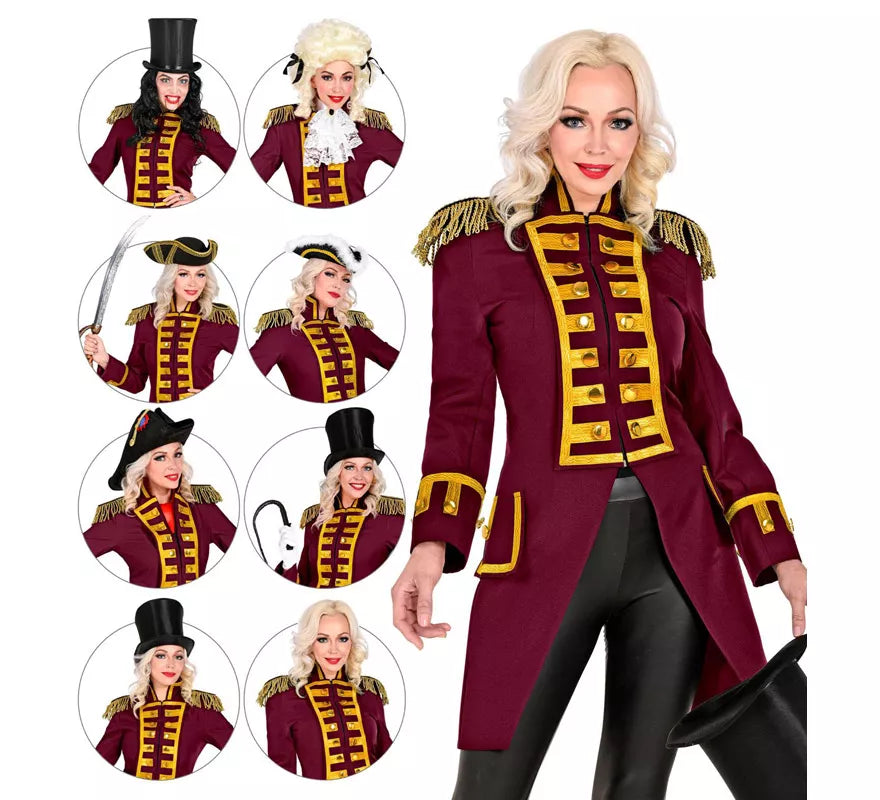 Translation missing: fr.Disfraz o Chaqueta de Frac Burgundy Parade para mujer