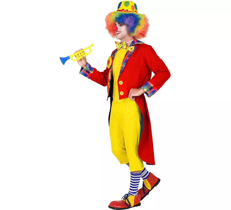 Translation missing: fr.Disfraz o Chaqueta de Payaso Rojo y Amarillo para hombre
