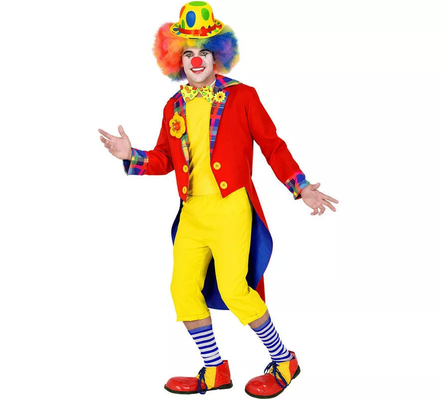 Translation missing: fr.Disfraz o Chaqueta de Payaso Rojo y Amarillo para hombre