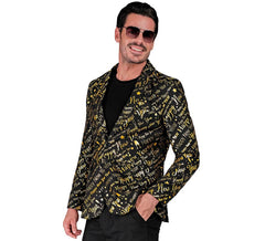 Veste Happy New Year noire et dorée pour homme