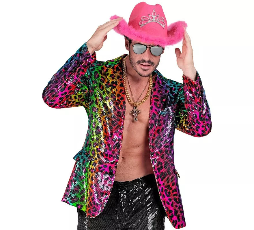 Translation missing: fr.Disfraz o Chaqueta Fiesta animal print leopardo multicolor para hombre