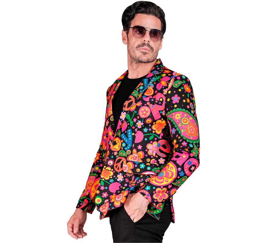 Translation missing: fr.Chaqueta Fiesta Peace Hippie multicolor para hombre