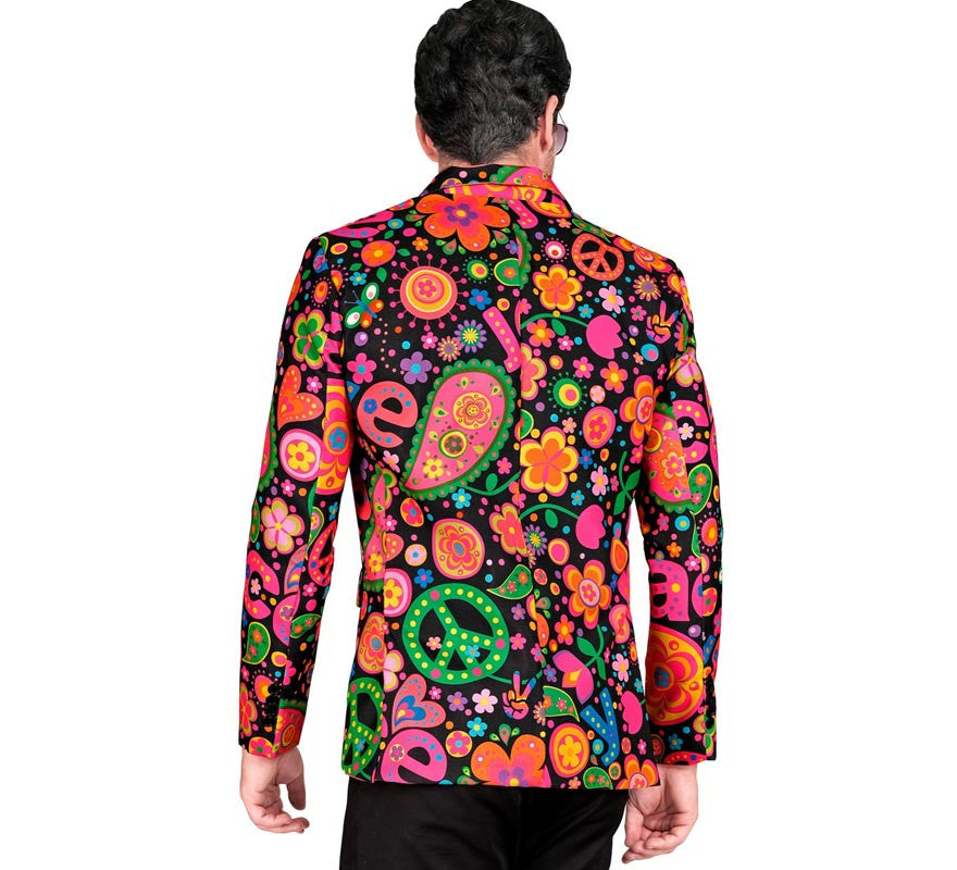 Translation missing: fr.Chaqueta Fiesta Peace Hippie multicolor para hombre