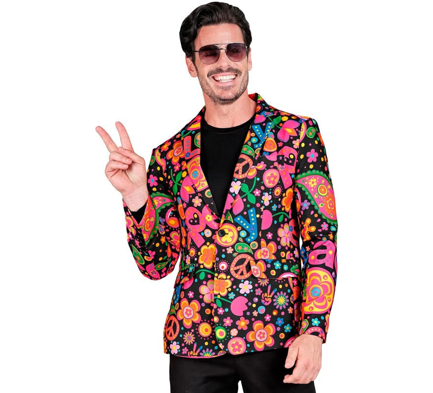 Translation missing: fr.Chaqueta Fiesta Peace Hippie multicolor para hombre