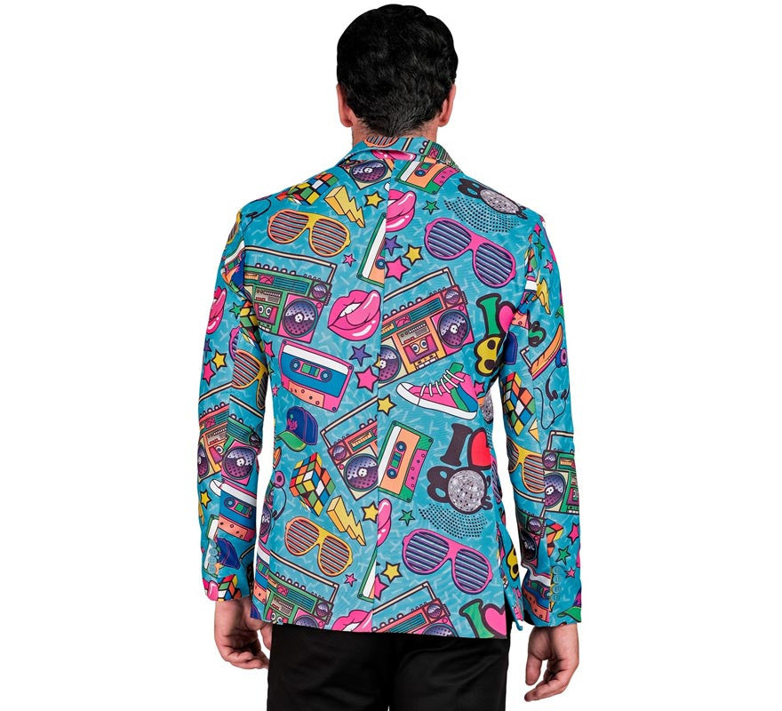 Translation missing: fr.Chaqueta Fiesta Retro años 80 azul para hombre