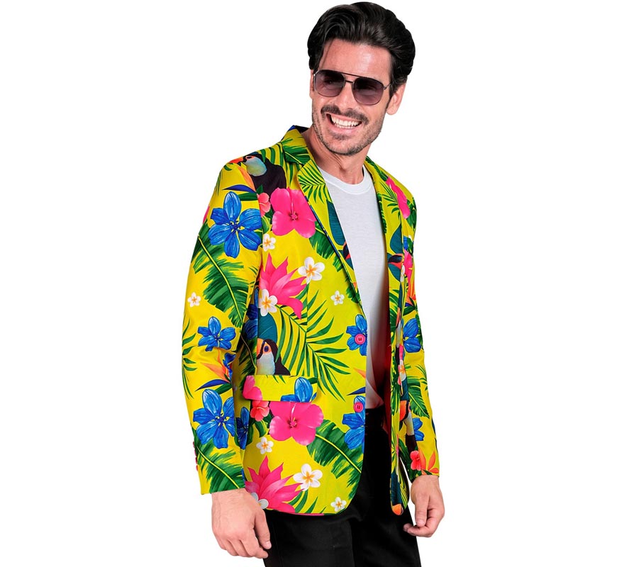Translation missing: fr.Chaqueta Fiesta Tropical amarillo para hombre