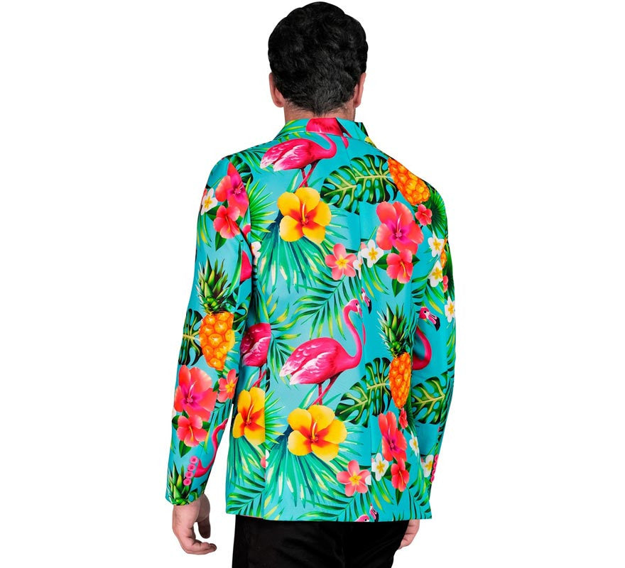 Translation missing: fr.Chaqueta Fiesta Tropical turquesa para hombre