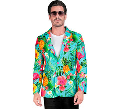 Veste de fête tropicale turquoise pour homme