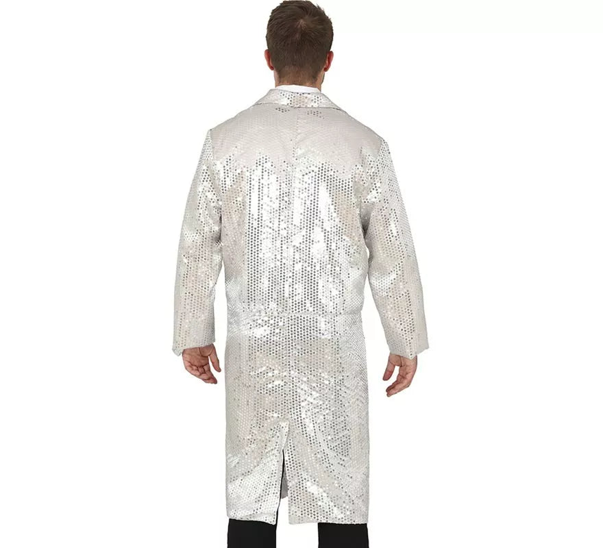 Translation missing: es.Disfraz o Frac con lentejuelas plateado para hombre