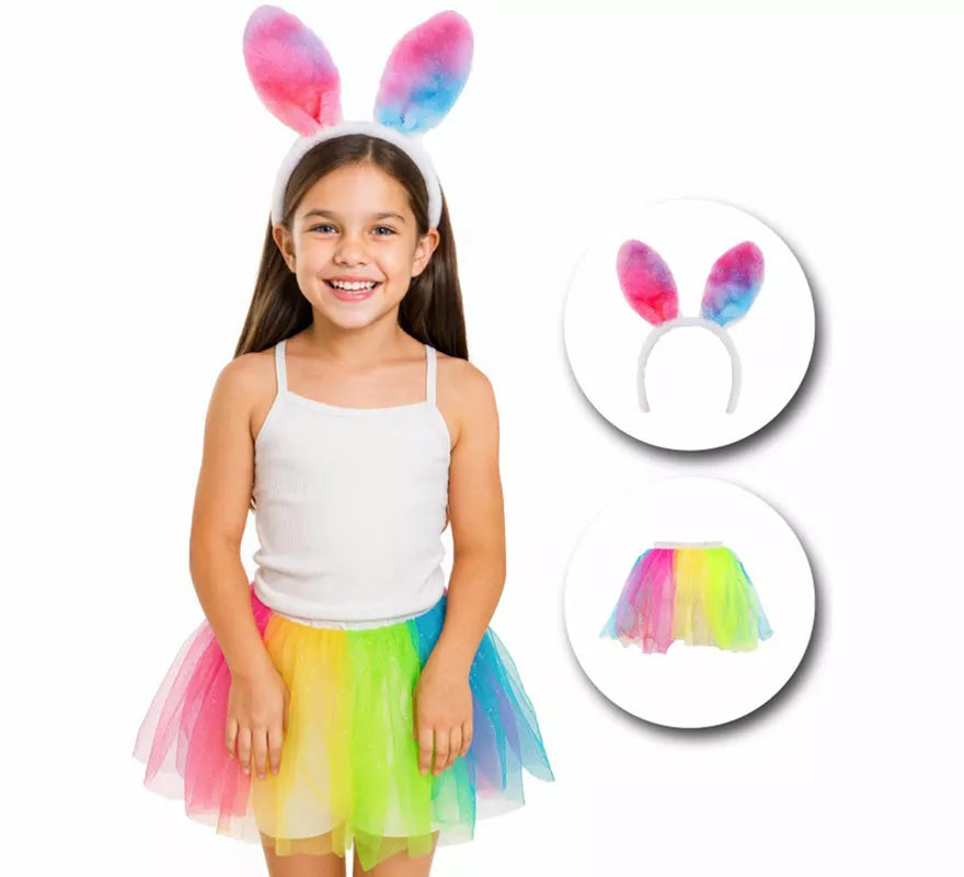Translation missing: fr.Disfraz o Kit de Conejo multicolor para niña