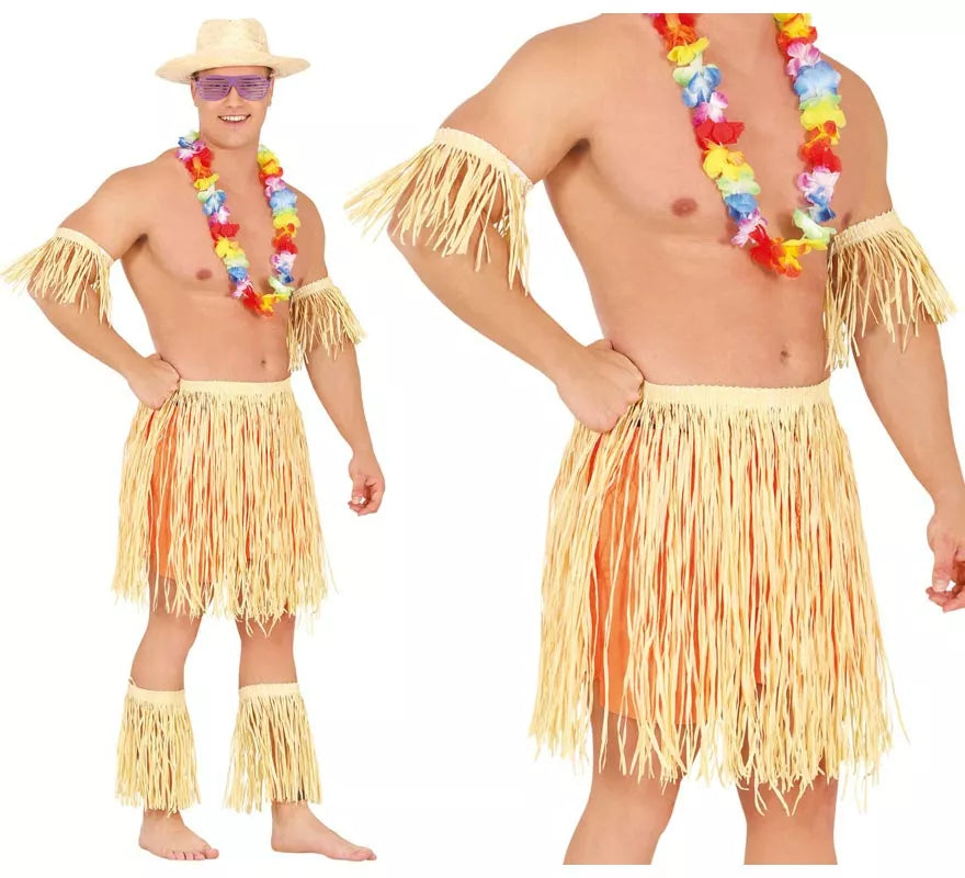 Translation missing: fr.Disfraz o Kit de Hawaiano o Polinesio: Brazalete, Falda y Espinilleras