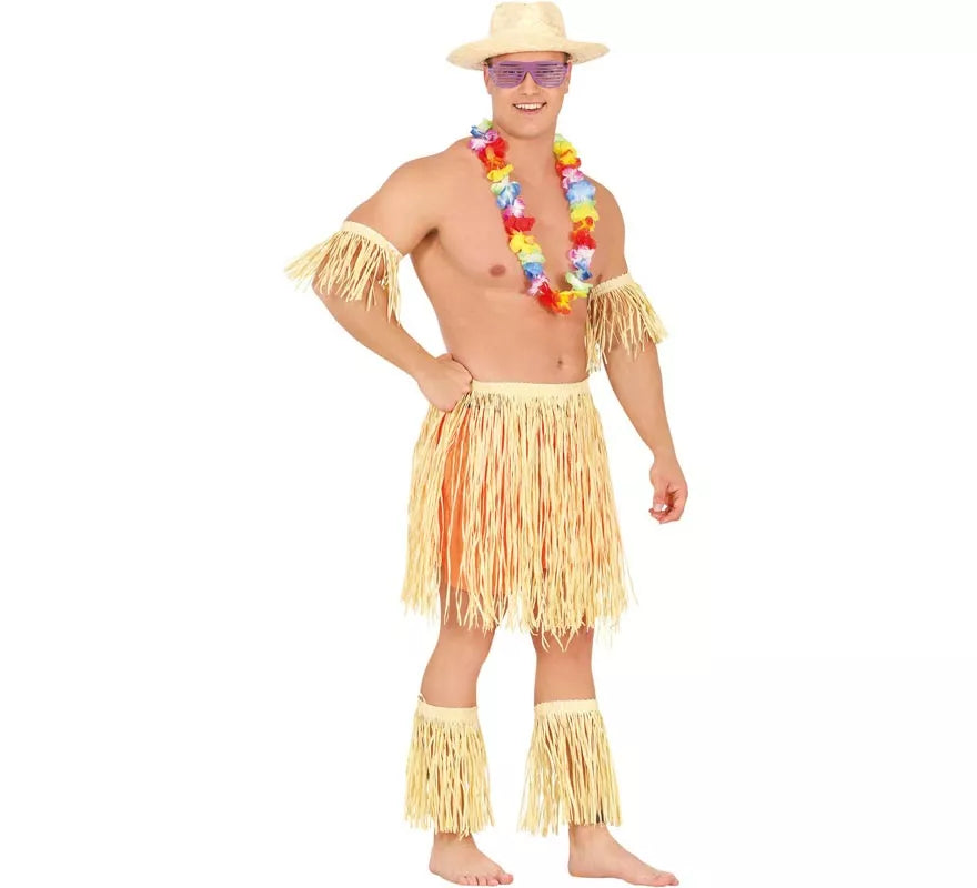 Translation missing: fr.Disfraz o Kit de Hawaiano o Polinesio: Brazalete, Falda y Espinilleras